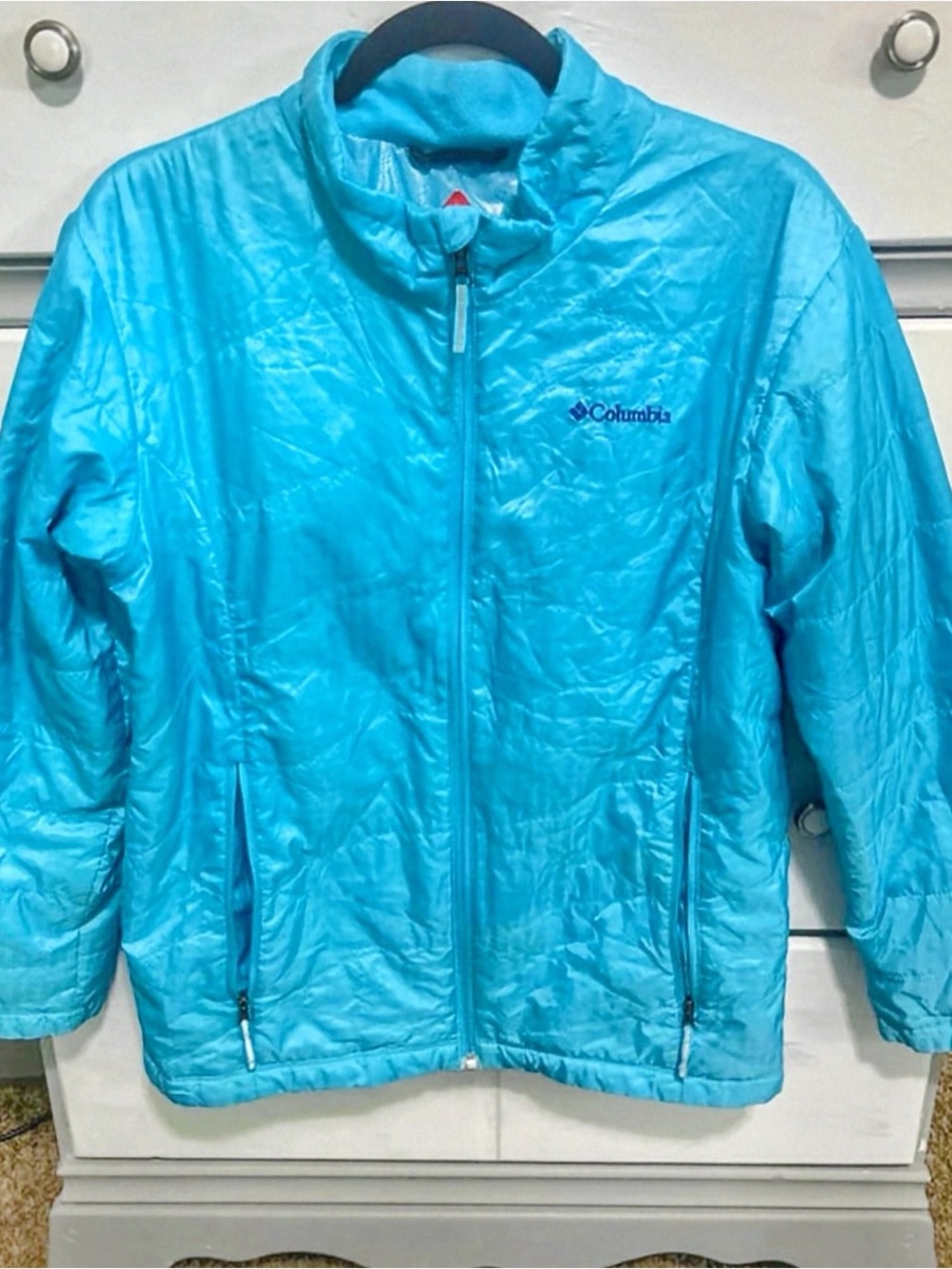Columbia Girls' Light Blue Omni Heat Quilted Packable Jacket